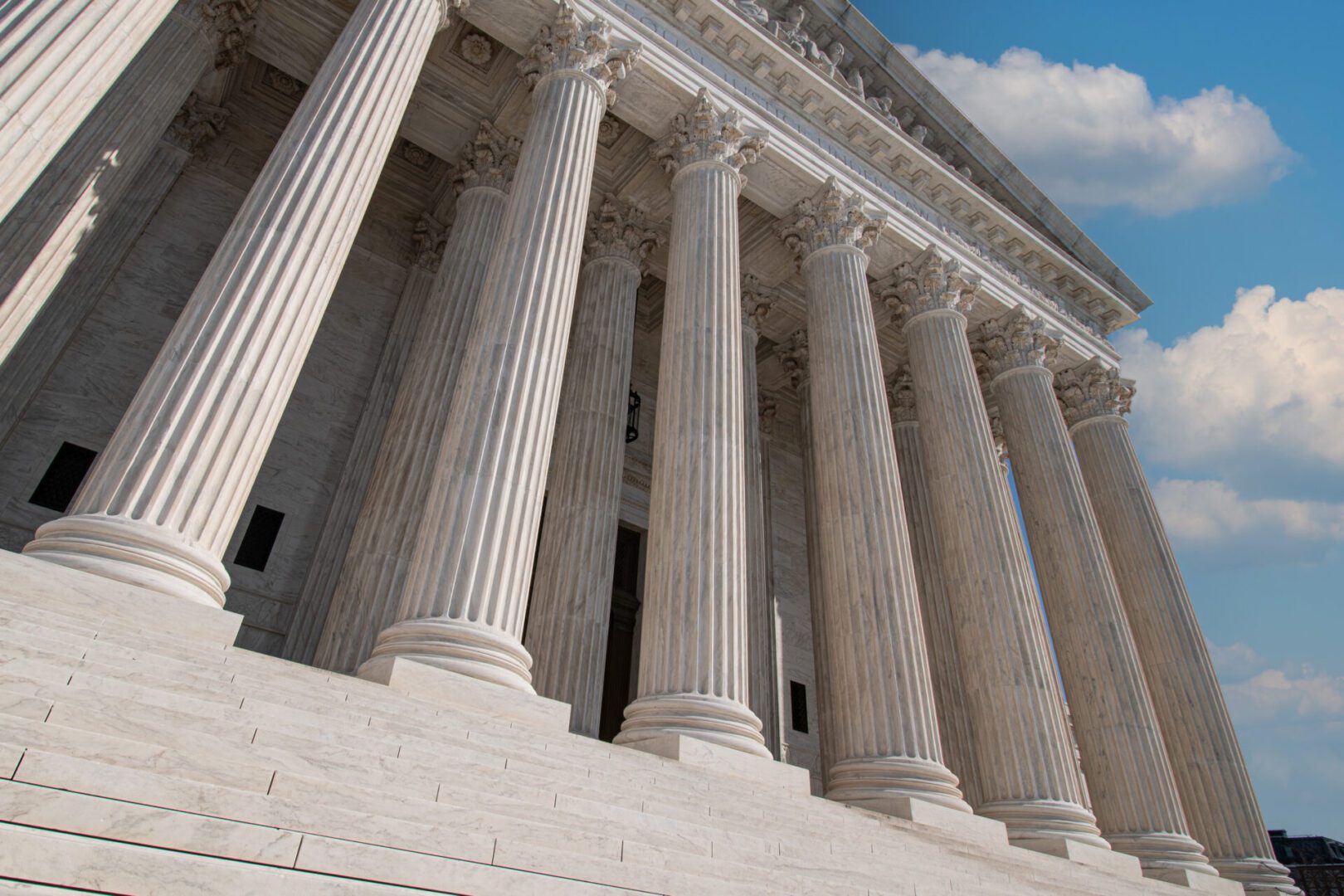 Supreme Court building with tall columns.